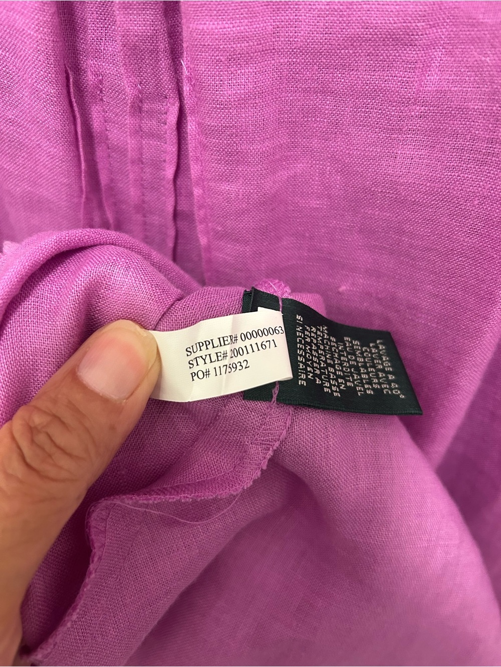 Lauren Ralph Lauren Purple100% Linen Tiered Midi Dress 16 Boho Cottagecore NWT - Picture 15 of 15